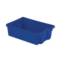 Polylewton Stack-N-Nest&reg; Containers, 6.2" x 20.1" x 13", Blue Industrial Sales