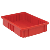 Contenants Divider Box, Plastique, 16,5" la x 10,9" p x 3,5" h, Rouge Industrial Sales