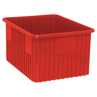 Divider Box&reg; Containers, Plastic, 22.5" W x 17.5" D x 12" H, Red Industrial Sales