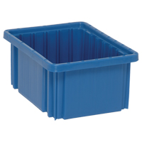 Divider Box&reg; Containers, Plastic, 10.9" W x 8.3" D x 5" H, Blue Industrial Sales