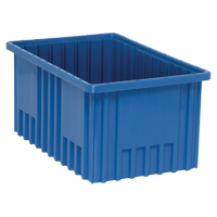 Divider Box&reg; Containers, Plastic, 16.5" W x 10.9" D x 8" H, Blue Industrial Sales