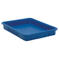 Divider Box&reg; Containers, Plastic, 22.5" W x 17.5" D x 3" H, Blue Industrial Sales