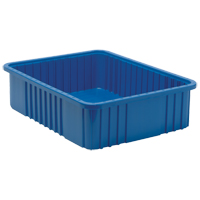 Contenants Divider Box, Plastique, 22,5" la x 17,5" p x 6" h, Bleu Industrial Sales
