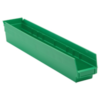Economy Shelf Bin, 4-1/8" W x 4" H x 23-5/8" D, Green Industrial Sales