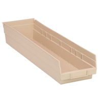 Economy Shelf Bin, 6-5/8" W x 4" H x 23-5/8" D, Ivory Industrial Sales