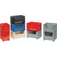 Giant Stacking Containers, 16.5" W x 17.5" D x 12.5" H, Grey Industrial Sales