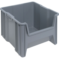 Giant Stacking Containers, 16.5" W x 17.5" D x 12.5" H, Grey Industrial Sales