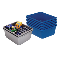 Cross Stack Bins, 11" W x 17.25" D x 12" H, Blue Industrial Sales