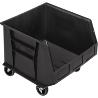 Mobile Bin, 14" H x 16-1/2" W x 18" D, 75 lbs. Capacity, Black Industrial Sales