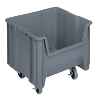 Mobile Giant Stack Container, 12-1/2" H x 16-1/2" W x 17-1/2" D, 250 lbs. Capacity, Grey Industrial Sales