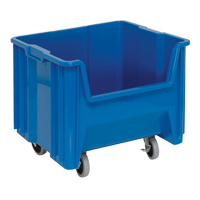 Mobile Giant Stack Container, 12-1/2" H x 16-1/2" W x 17-1/2" D, 250 lbs. Capacity, Blue Industrial Sales