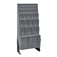 Tip-Out Bins Stand, 23-5/8" W x 8" D x 52" H, 38 Drawers Industrial Sales