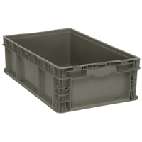 Collapsible Stacking Container, 15" W x 24" D x 7.5" H, Grey Industrial Sales