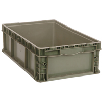 Stacking Container, 15" W x 15" D x 9.5" H, Grey Industrial Sales