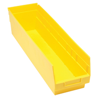 Bacs en plastique pour &eacute;tag&egrave;res Store More, 6-5/8" la x 6" H x 23-5/8" p, Jaune, Capacit&eacute; 90 lb Industrial Sales