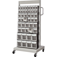 Mobile Tilt Bin Rack, Single-sided, 46 bins, 26-1/4" W x 22" D x 57-1/2" H Industrial Sales