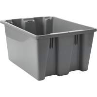 Caisse-palette empilable et emboîtable, 10" x 15,5" x 19,5", Gris Industrial Sales