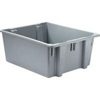 Caisse-palette empilable et emboîtable, 10" x 19,5" x 23,5", Gris Industrial Sales