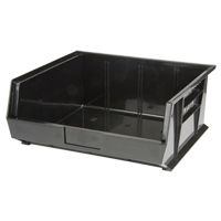 Stack & Hang Bin, 16-1/2" W x 7" H x 14-3/4" D, Black Industrial Sales