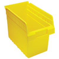 Store-Max Shelf Bins, 6-5/8" W x 8" H x 11-5/8" D, Yellow, 44 lbs. Capacity Industrial Sales