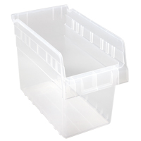 Store-Max Shelf Bins, 6-5/8" W x 8" H x 11-5/8" D, Clear, 44 lbs. Capacity Industrial Sales