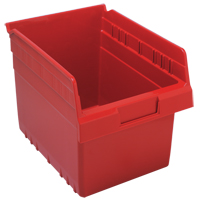 Store-Max Shelf Bins, 8-3/8" W x 8" H x 11-5/8" D, Red, 44 lbs. Capacity Industrial Sales
