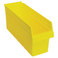 Store-Max Shelf Bins, 6-5/8" W x 8" H x 17-7/8" D, Yellow, 56 lbs. Capacity Industrial Sales