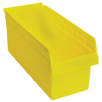 Store-Max Shelf Bins, 8-3/8" W x 8" H x 17-7/8" D, Yellow, 56 lbs. Capacity Industrial Sales