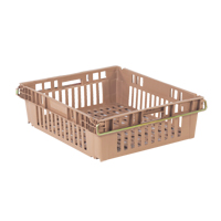 Contenant en plastique empilable Stack-N-Nest pour l'agriculture, 20,3" x 24" x 6,8", Beige Industrial Sales