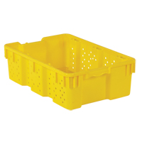 Contenant en plastique empilable Stack-N-Nest pour l'agriculture, 16" x 23,9" x 7,3", Jaune Industrial Sales