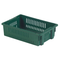 Contenant en plastique empilable Stack-N-Nest pour l'agriculture, 13,1" x 19,7" x 5,6", Vert Industrial Sales