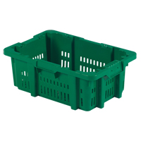 Contenant en plastique Stack-N-Nest pour la manutention des aliments, 16" x 23,9" x 8,8", Vert Industrial Sales