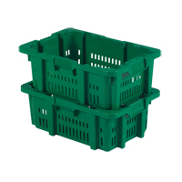 Contenant en plastique Stack-N-Nest pour la manutention des aliments, 16" x 23,9" x 8,8", Vert Industrial Sales