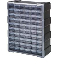 Drawer Cabinet, Plastic, 60 Drawers, 15" x 6-1/4" x 18-3/4", Black Industrial Sales