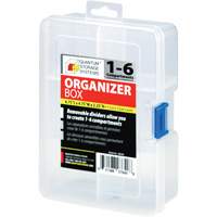 Plastic Compartment Box, 4.75" W x 6.75" D x 2.25" H, 6 Compartments Industrial Sales