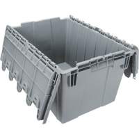Contenant de distribution en plastique avec dessus basculant, 21,65" x 15,5" x 12,5", Gris Industrial Sales