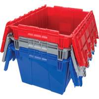 Contenant de distribution en plastique avec dessus basculant, 21,65" x 15,5" x 12,5", Gris Industrial Sales