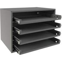 Support &agrave; petit roulement, Acier, 4 compartiments, 15-9/16" la x 11-7/8" p, 11-5/16" h, Gris Industrial Sales