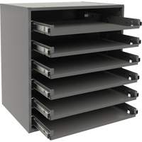 Support de glissi&egrave;re &agrave; petit roulement, Acier, 6 compartiments, 15-9/16" la x 11-7/8" p, 16-3/8" h, Gris Industrial Sales