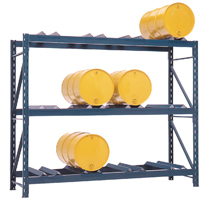 Drum Storage Racks, 12 Drums, 112" W x 36" D x 96" H Industrial Sales