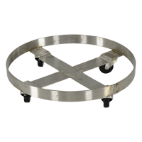 Chariots pour barils, Acier inoxydable, Capacit&eacute;e 800 lb, Diam&egrave;tre 23-1/4", Roue en Caoutchouc Industrial Sales