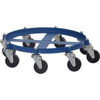 Octagon Drum Dolly, Steel, 2000 lbs. Capacity, 27-1/16" Diameter, Cast Iron Casters Industrial Sales