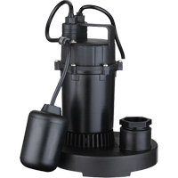 Thermoplastic Submersible Sump Pump, 2560 GPH, 115 V, 4.6 A, 1/3 HP Industrial Sales