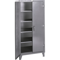 Rough & Tough Storage Cabinets, Steel, 4 Shelves, 72" H x 48" W x 24" D, Grey Industrial Sales
