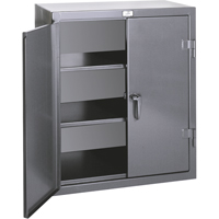 Counter Top Storage Cabinets, Steel, 2 Shelves, 36" H x 24" W x 20" D, Grey Industrial Sales