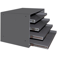 Casiers pour boîtes &agrave; compartiments, Acier, 4 compartiments, 20" la x 15-3/4" p, 15" h, Gris Industrial Sales