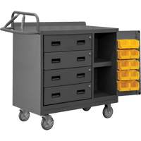 Mobile Workbench Cabinet with Bins, Steel Surface Industrial Sales