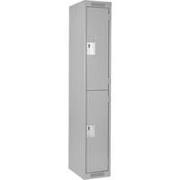 Casiers Clean Line, 2 niveaux, 12" x 18" x 72", Acier, Gris, Rivet (assembl&eacute;) Industrial Sales