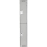 Casiers Clean Line, 2 niveaux, 12" x 18" x 72", Acier, Gris, Rivet (assembl&eacute;) Industrial Sales