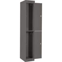 Clean Line Lockers, 2 -tier, Bank of 4, 48" x 18" x 72", Steel, Charcoal, Rivet (Assembled) Industrial Sales